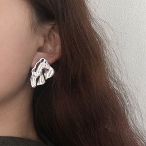 Minimalist silver color earrings
